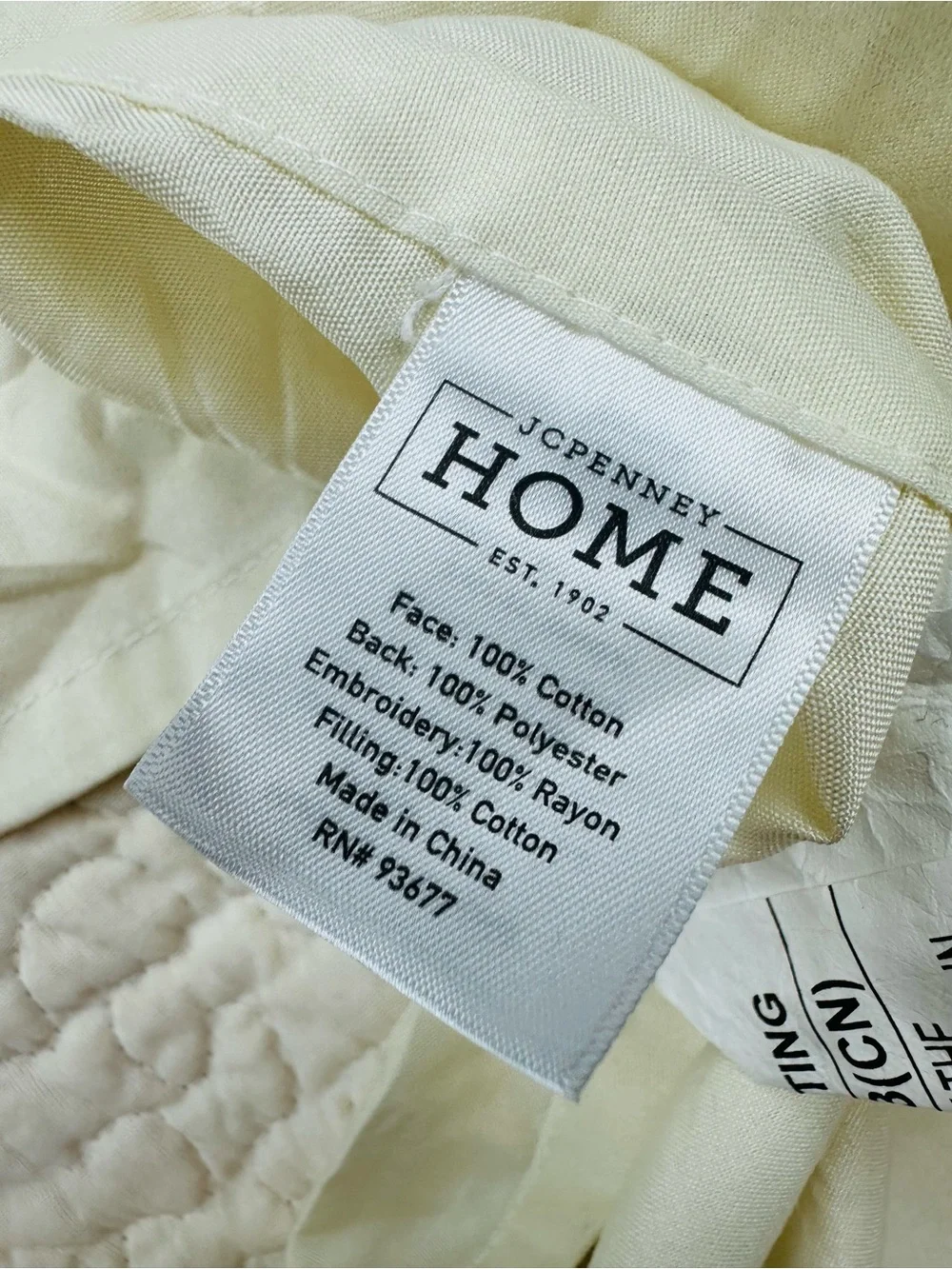 JC Penney Home Everly Quilted Pillow Case King Size Pillow Sham NWT
